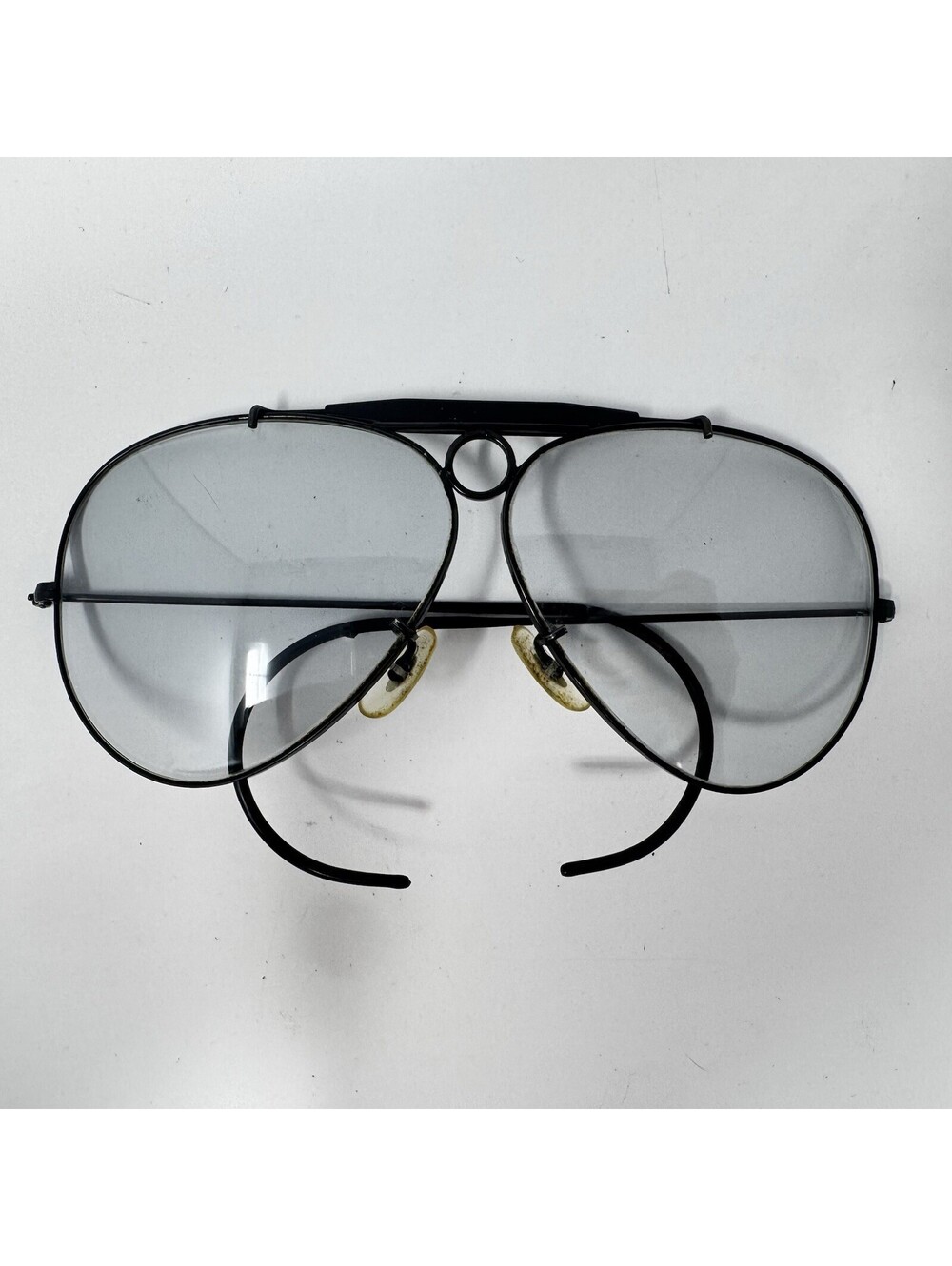Vintage B&L Ray-Ban Shooter Bullet Hole Black Aviator Frames
